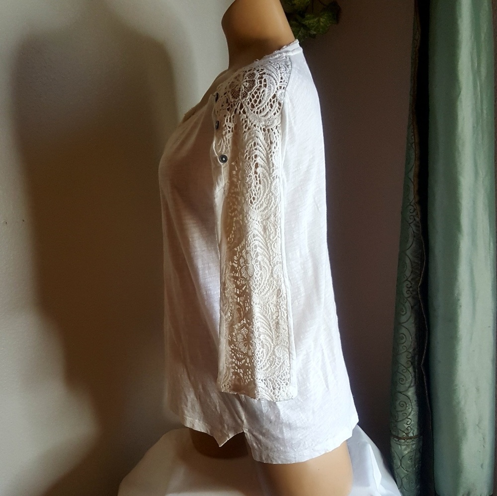 🍬Anthro. little yellow button Mabel knit top S - Picture 6 of 8